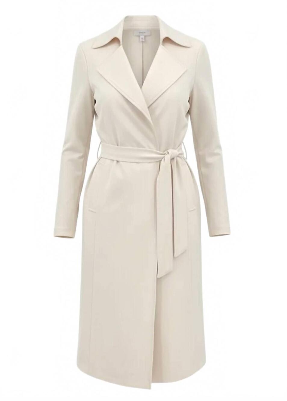 NEW IRIS SETLAKWE women's matte jersey trench coat in bone